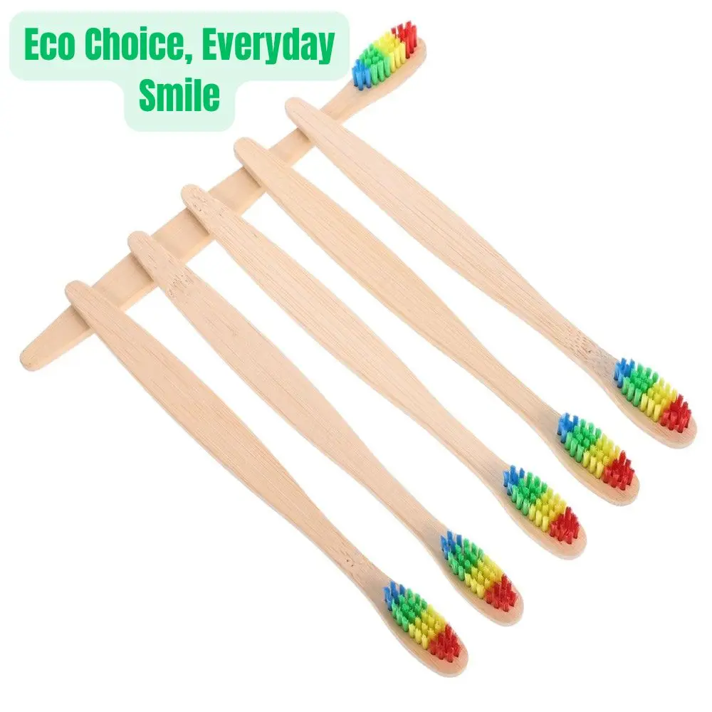 

Eco Living Bamboo Toothbrush – Sustainable, natutal, Biodegradable and Family Friendly Design for Daily Use, Bamboo Toothbrush