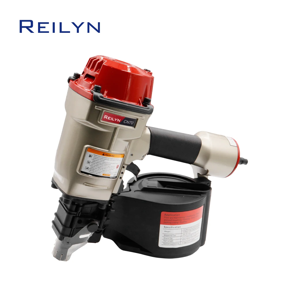 Reilyn MCN70 Pneumatic Coil Nailer 70mm Air Industrial Nail Gun Fencing Framing Roof Sheathing Pallets Air Gun