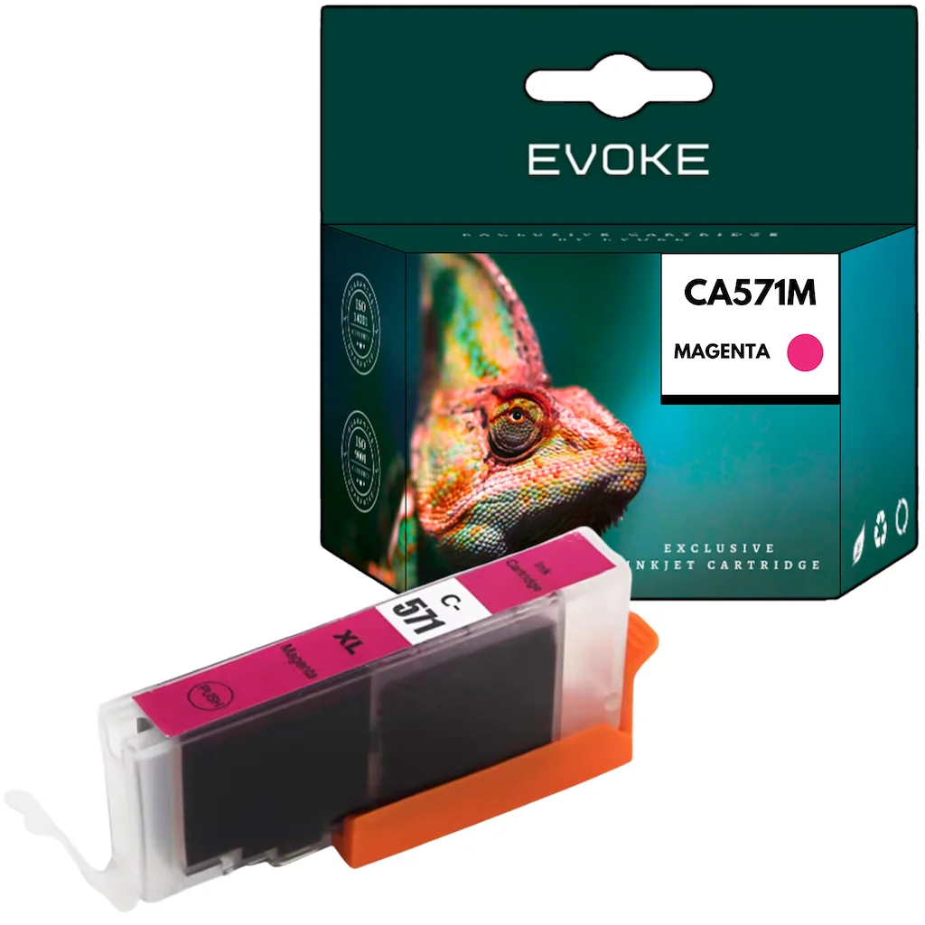 Evoke compatibele inkt voor Canon Cli-571Xl Cli571Xl 0333C001 Cli571Mxl Cli571M Magenta 12 ml 760 pagina's Pixma Mg5750 5751 5752 5753 6850 6851 6852 6853 7750 7751 7752 7753; Ts5050 5051 5053 5055