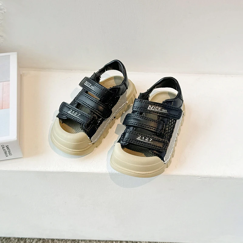 Children's Baotou sandals 2024 new summer mesh boys' shoes summer children's shoes middle and large boys' beach shoes