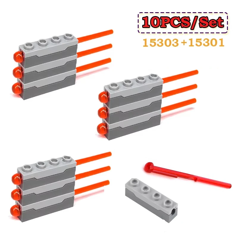 

10PCS/Set Launcher +Bullets Modified Technology Building Block Parts 15301 15303 Shooter Game Assembled Toy MOC Bricks DIY Gifts