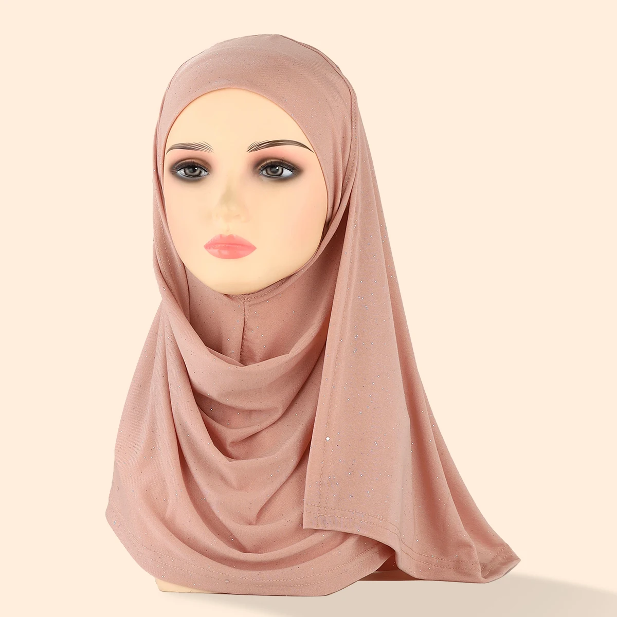 Nah östlicher glänzender feiner Glitzer Kapuze einfarbig gold bestreut malaiischen langen Schal Damen schal Abayas Hijab Jilbab