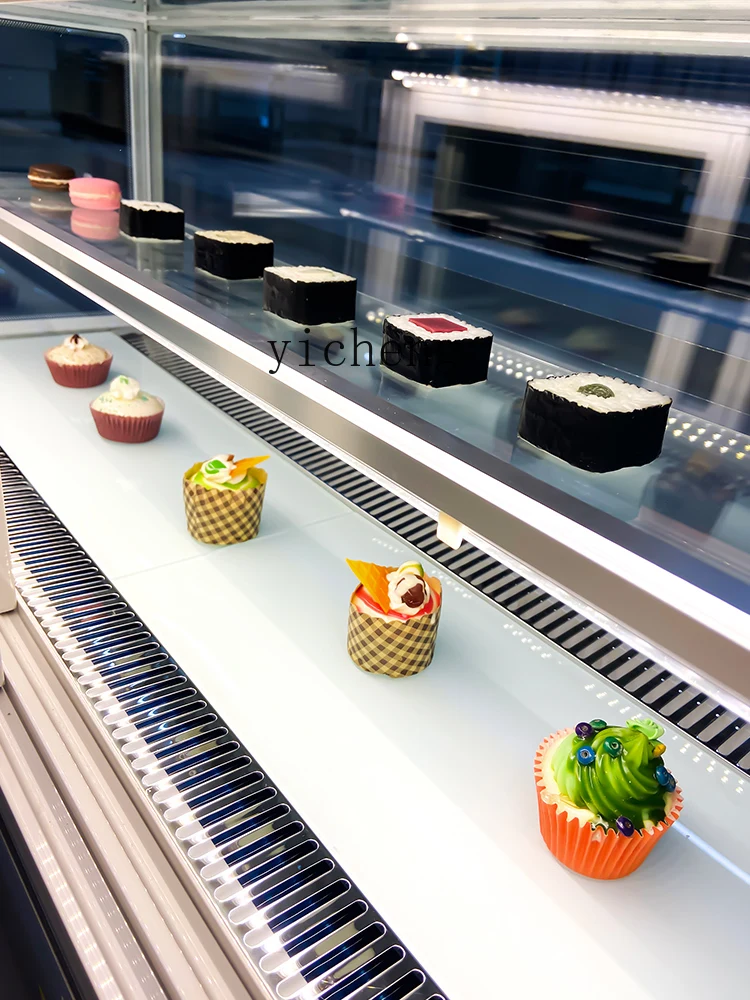 XL Right Angle Sushi Counter Small Cake Refrigerated Fresh Display Cabinet Commercial