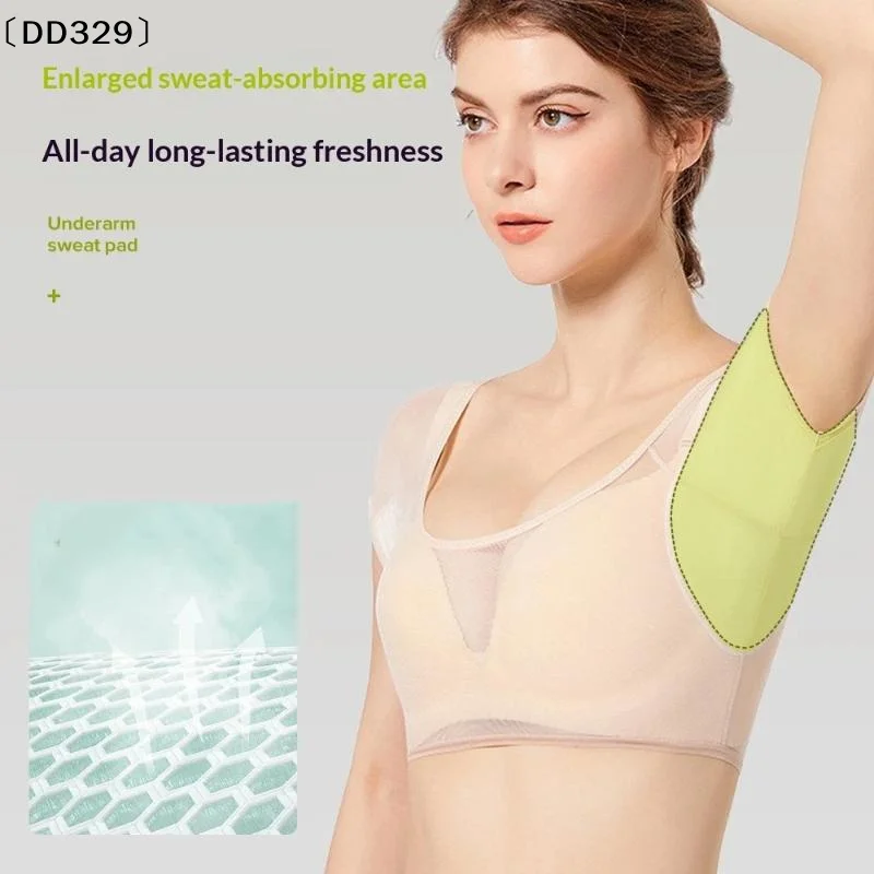 Washable Tshirt Shape Underarm Sweat Pads Ultra Thin Breathable Odor Control Elastic Women Use〔DD329〕