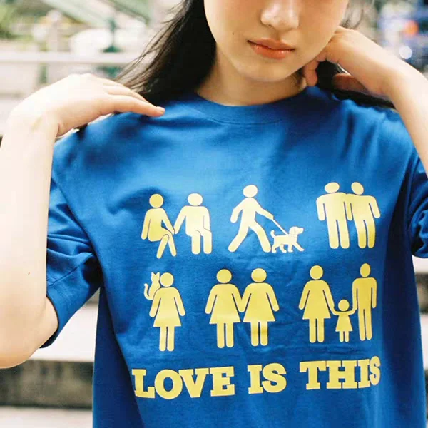 Inclusive Love Is This Diverse Lifestyle Human Icon Quote Graphic T Shirt Unisex Loose Oversized Harajuku Streetwear Cotton