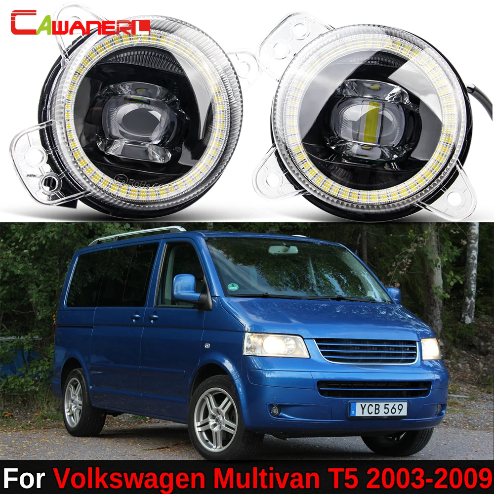 2 X 30W Car Front Bumper LED Fog Light Angel Eye Daylight DRL For VW Volkswagen Multivan T5 2003 2004 2005 2006 2007 2008 2009