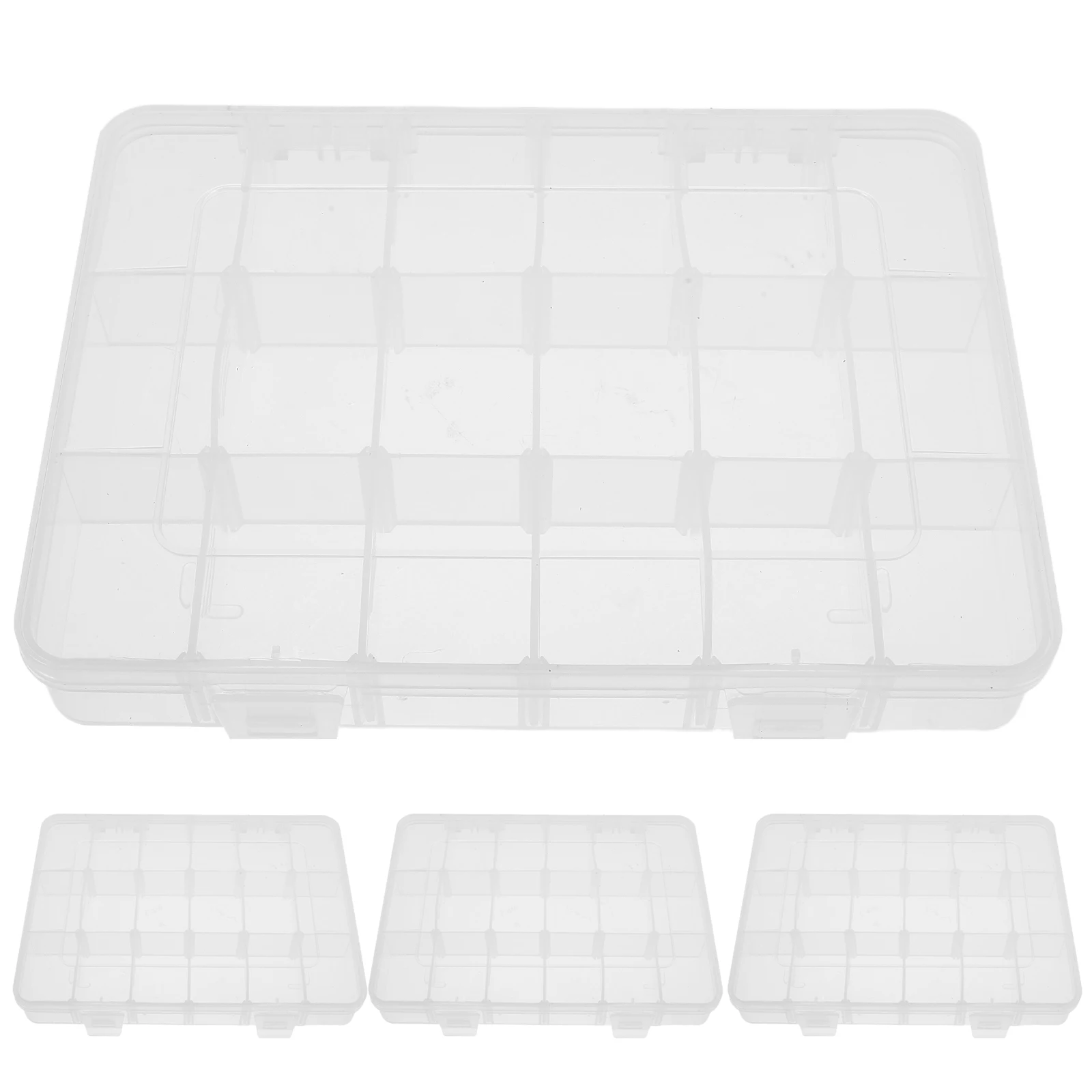 

4 Pcs Jewelry Storage Small Grids Bead Organizers Fishing Tackle Boxes Screw Nail Organizer Portable Storage