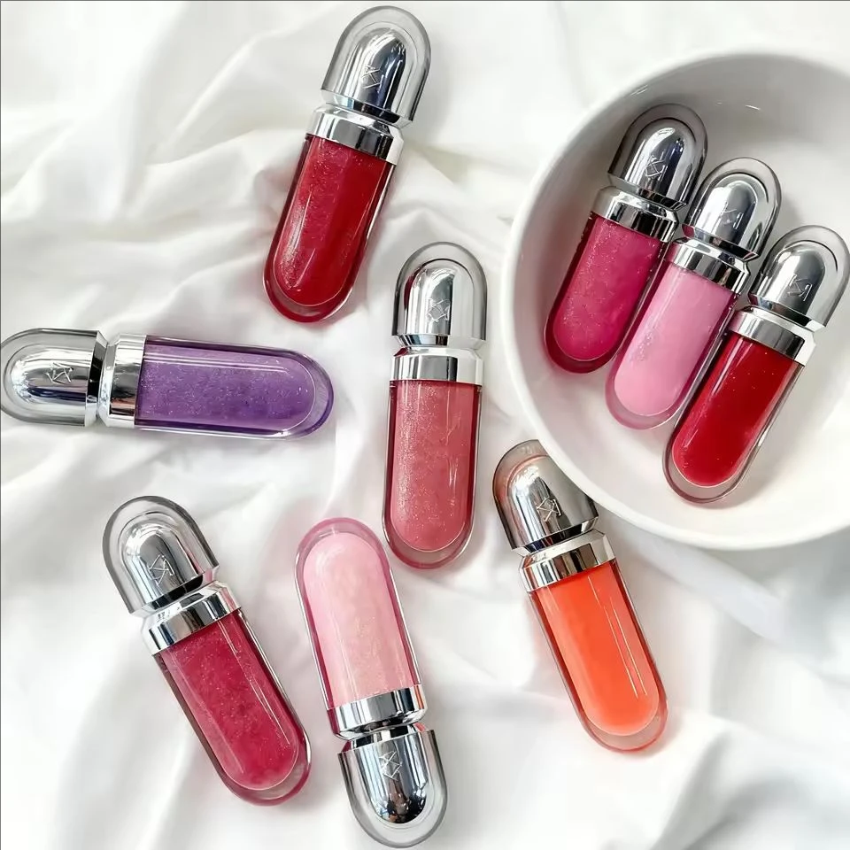 3D 液体パール光沢マルチカラーグローリップグレーズ透明リップグロスミラーリップスティック保湿光沢のあるフルリップ色褪せない