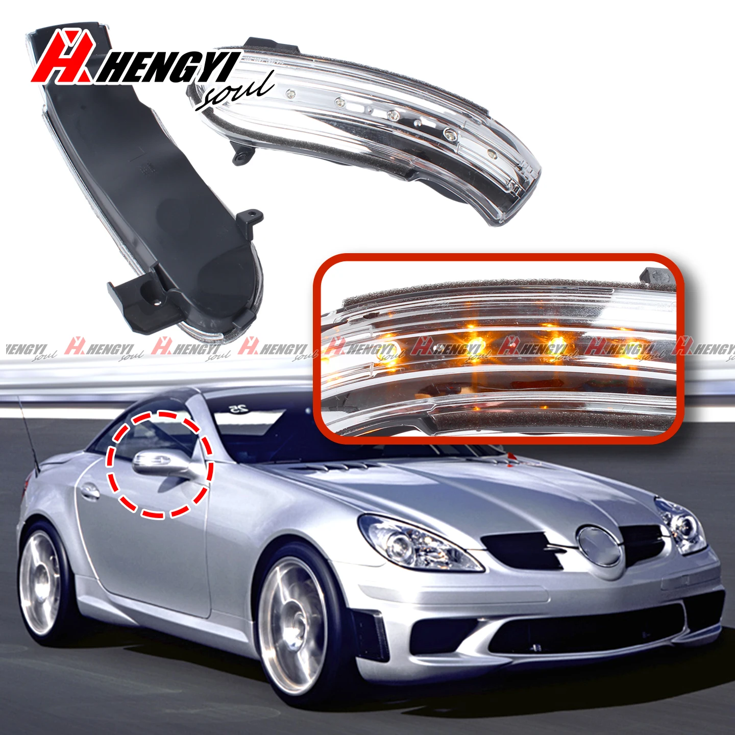 Indicatore di direzione lampeggiante normale da 2 pezzi indicatore di direzione a LED per specchietto laterale per Mercedes Benz classe SLK R171