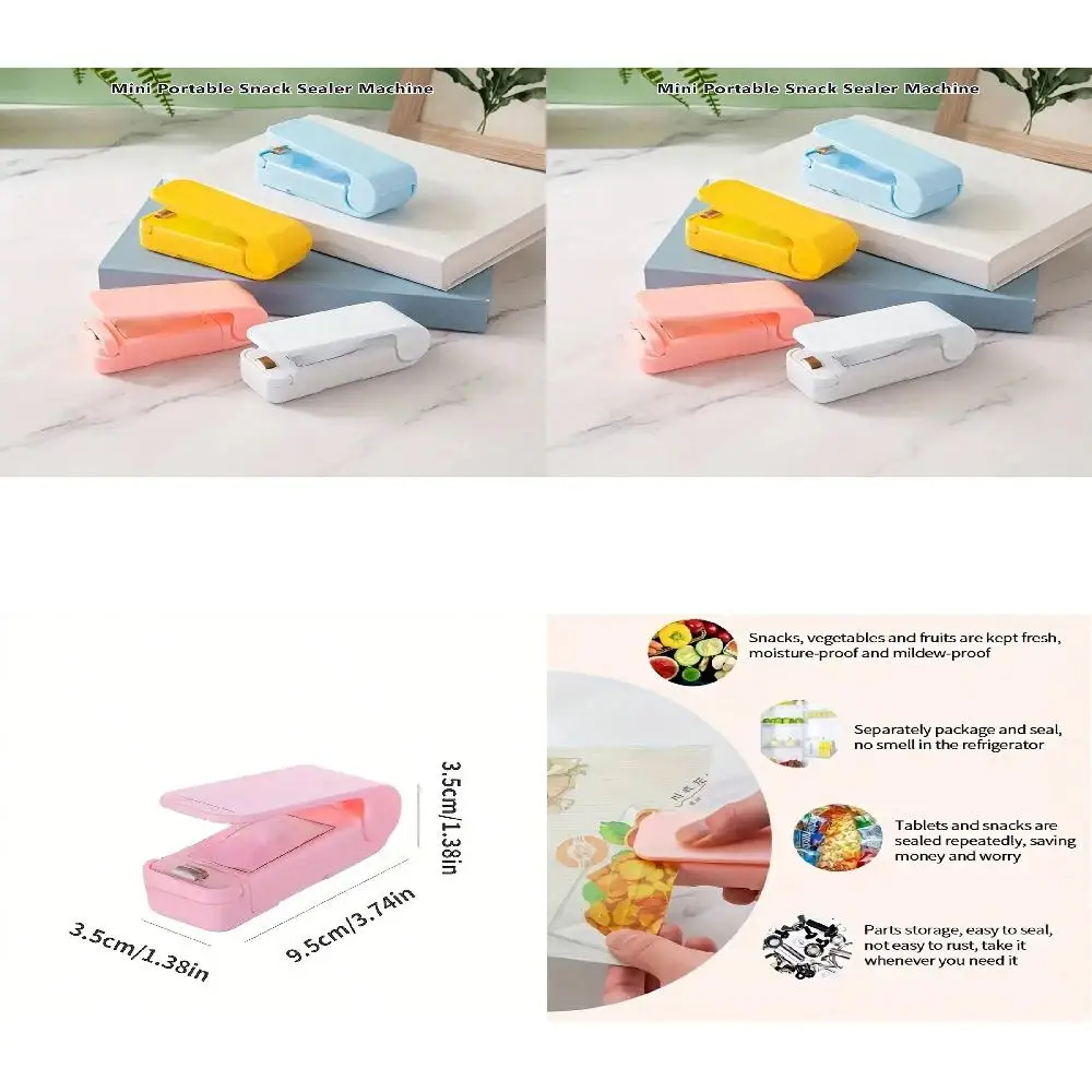 Мини-портативная машина для запечатывания закусок — свежесть запечатывания, сохраняет воздух и наслаждайтесь удобством в дороге с операцией на батарейках
