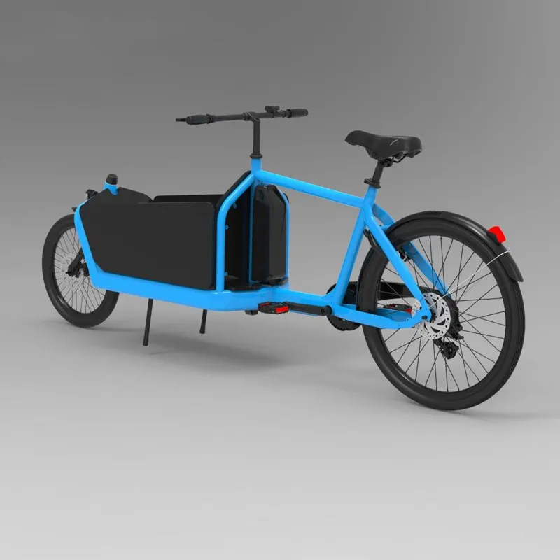 Long Street Cargo Loading 250w Carrying Bicycle Dutch Family 2 Wheel Electric Cargo Bike For Kids