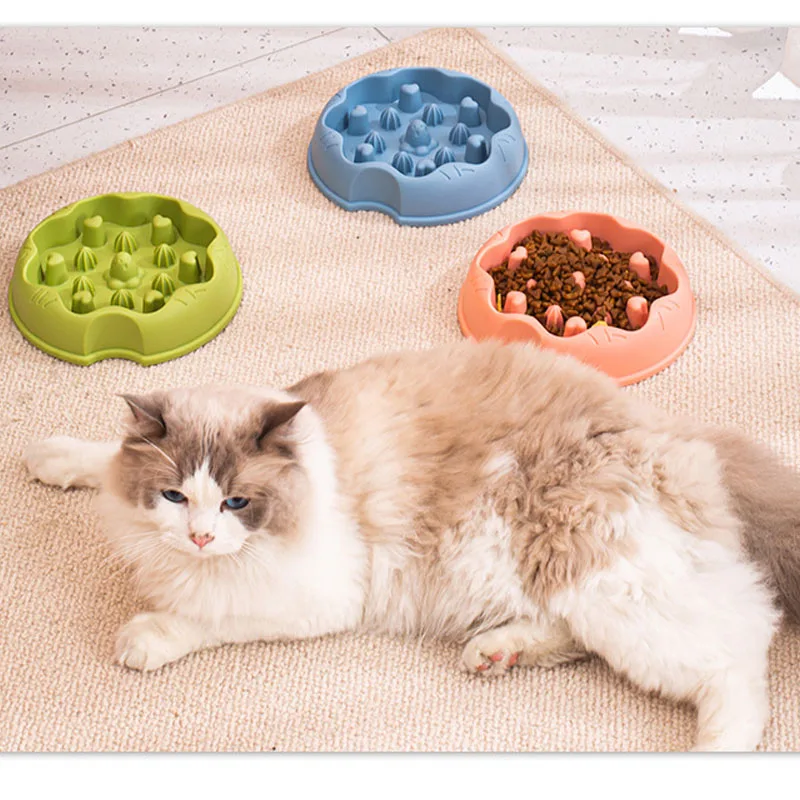 

Dog Feeder Bowl Slow Food Dispenser Non Slip Cat Dog Slower Food Feeding Dishes Slow Feeder Plastic Anti-Choking Eating Bowls#d4