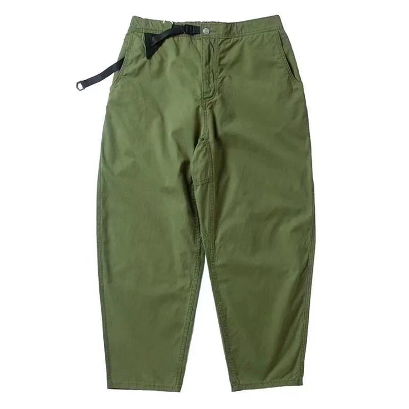 Japanese Nine Point Long Trousers Loose Men's Micro Tapered Casual Overalls Outdoor Trekking Sports Camping Climbing Ski Pants