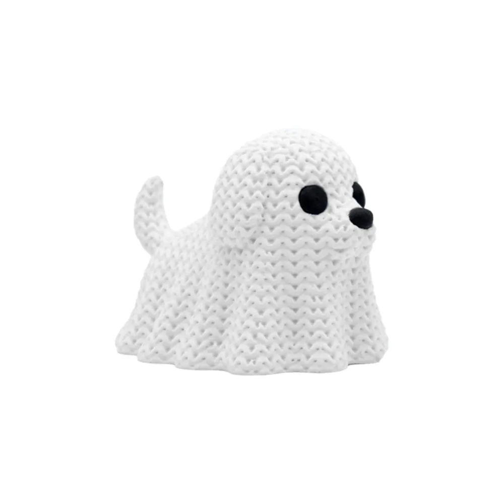 Knitted Texture Halloween Ghost Cat Dog Figurines Mini Plastic Ghost Cat Dog Desktop Ornaments 3D Printed Ghost Cat Dog Statue