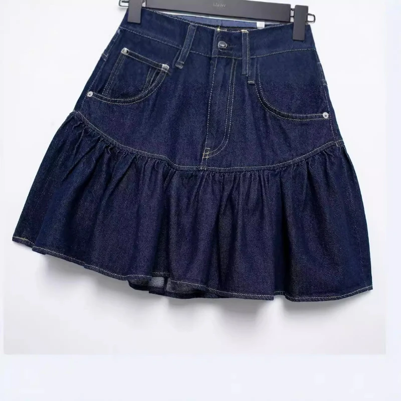 Style Denim Fashion Versatile Wide Swing Skirt Comfortable Skirt Advanced Casual Breathable Details Exquisite Trendyniche Fresh
