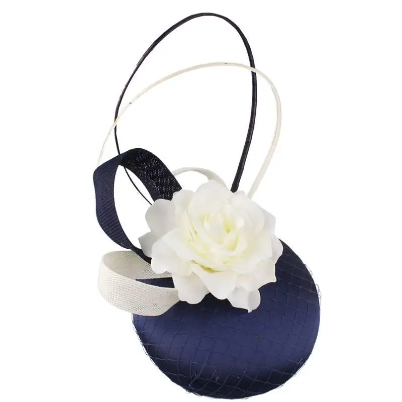New handmade linen headwear for brides personal photo props satin top hats tea party horse racing hair accessories head clips