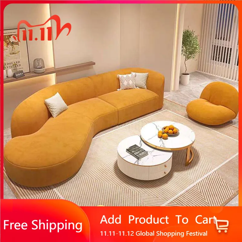 

Lounge Soft Fancy Sofa Chairs Living Room Lazy Simple Wood Floor Sofa Puffs Divano Couch Women Muebles De Sala Trendy Furniture