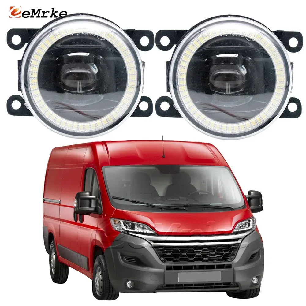 

Led Fog Lamp Assembly Lens Headlamp Angel Eye Ring Daytime Running Lights Car Ptf for Citroen Jumper Relay 290/295 2014-2020