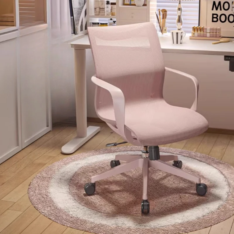 

Ventilation Rolling Office Chair Wheels Armrest Swivel Computer Gaming Chairs Design Pink Silla De Escritorio Home Office