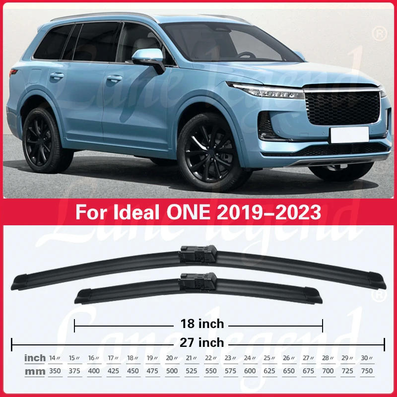 For Ideal ONE 2019 2020 2021 2022 2023 Car Front Rear Windshield Wiper Blades Brushes Windscreen Car Accessories 27"+18"+12"