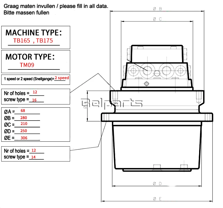 Excavator Final Drive TM09 Travel Motor assy PC60-5 DH80 DX75 SH60,SH75 SK60-3 SK70 Factory Sales