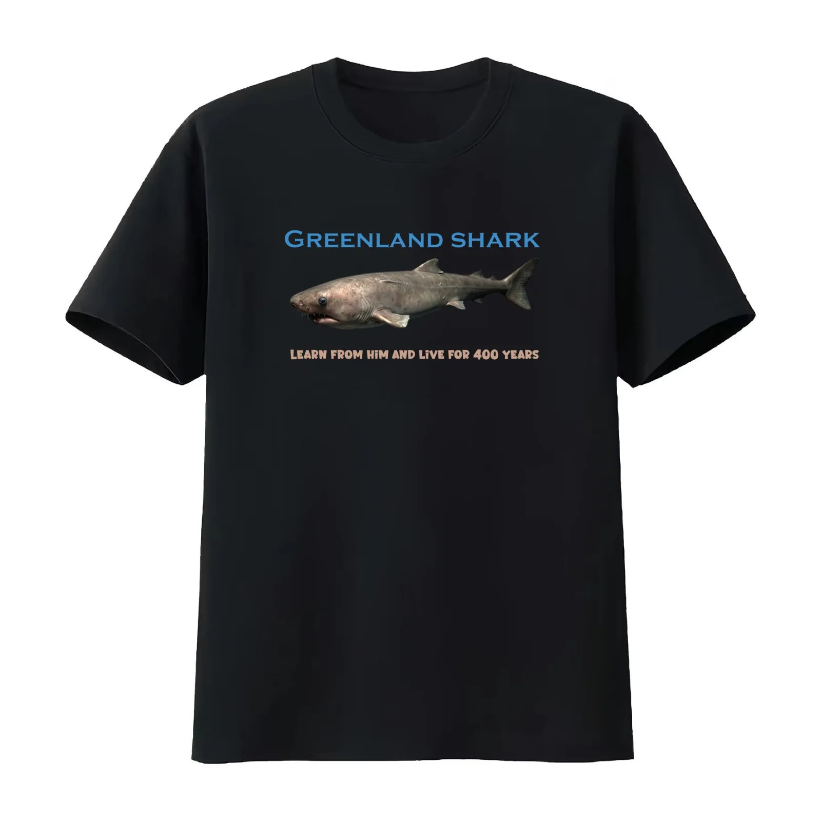 Greenland shark learn from him and live for 400 years T-Shirt Summer Casual Cotton Tee Oversized Streetwear Tops 100% Cotton