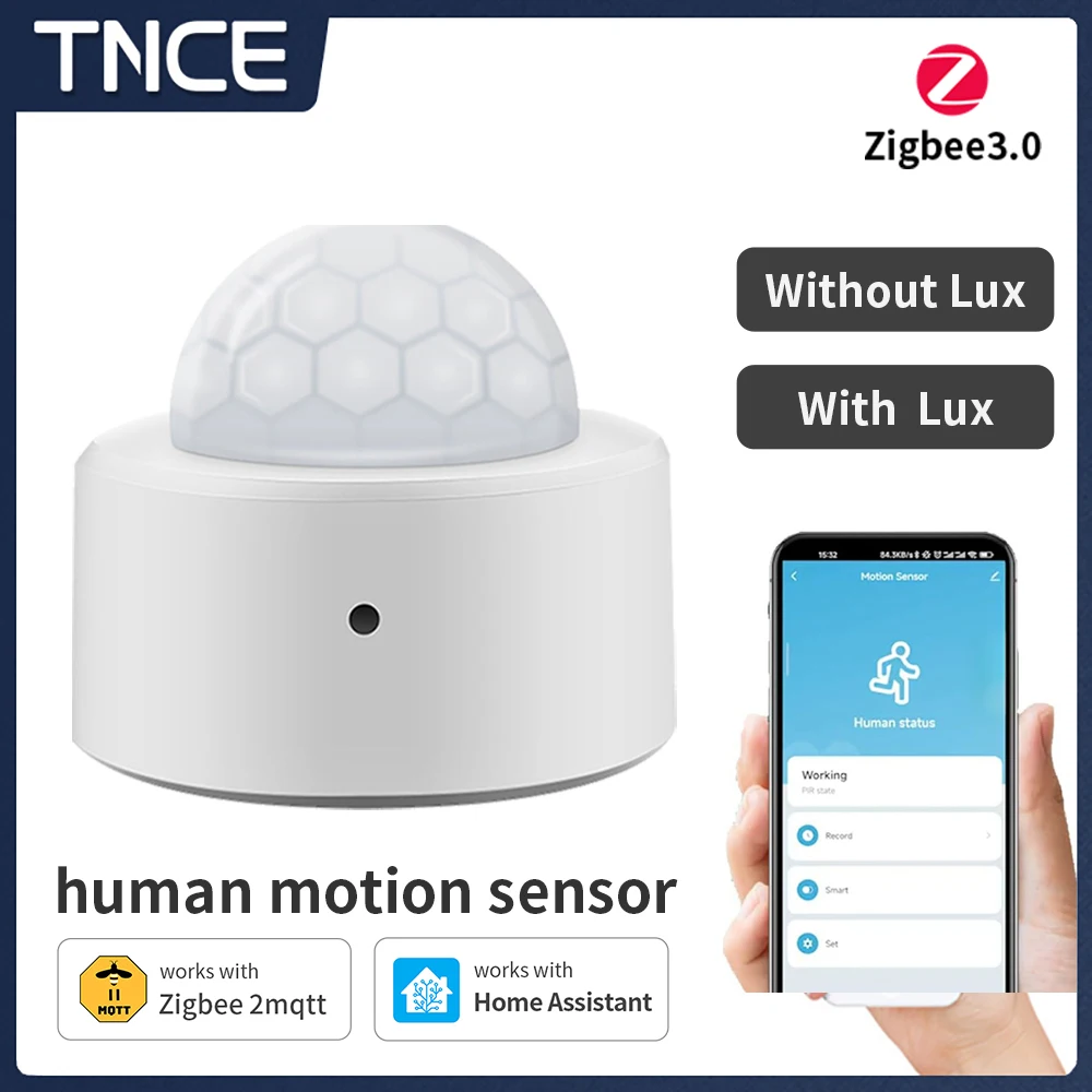 TNCE Tuya Zigbee Mini Smart PIR Motion Detector Human Body Infrared Security Burglar Alarm Sensor Wireless Home Security System