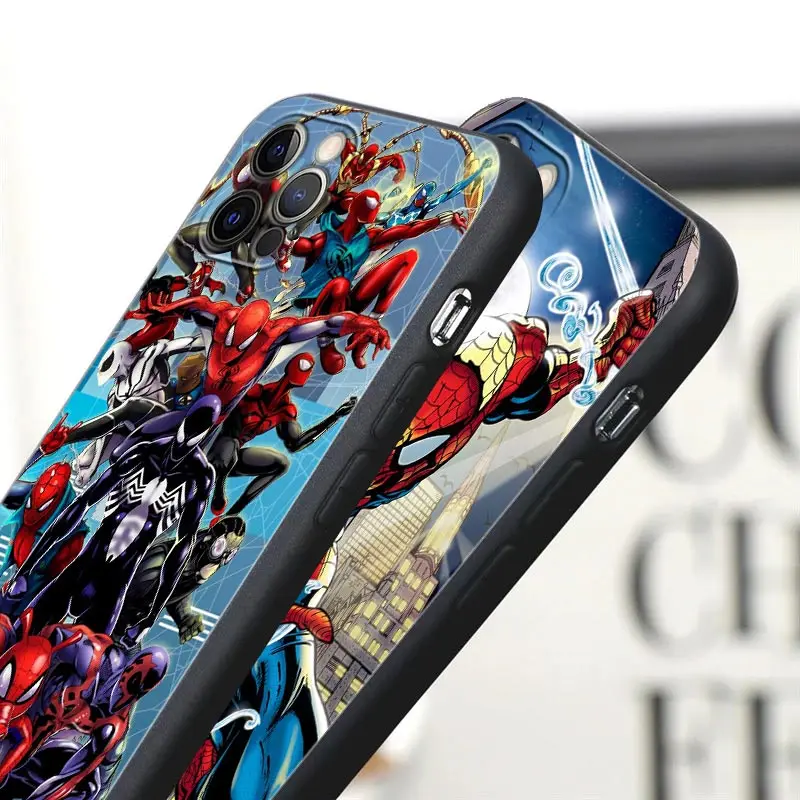 Amazing Spider-Man Venom Comics Black Silicone Phone Case For iPhone 15 12 11 13 14 Pro Max XS X 8 7 Plus SE Cover Marvel Fundas