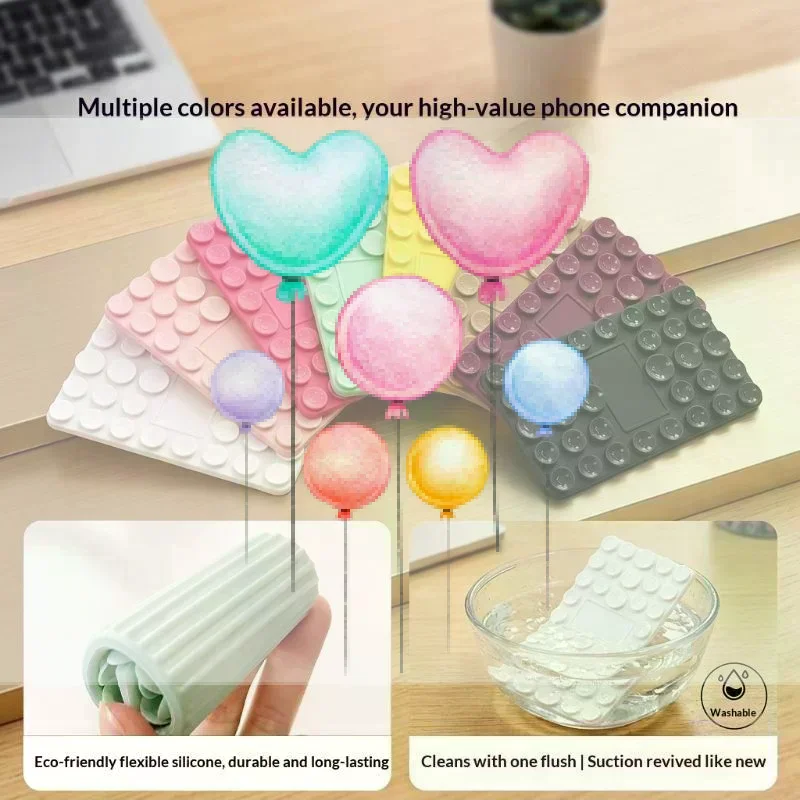 Flexible Suction Cup Phone Holder Silicone Foldable Multi-Angle Cell Phone Stand Bracket Hands-Free Universal Phone Stand view 2