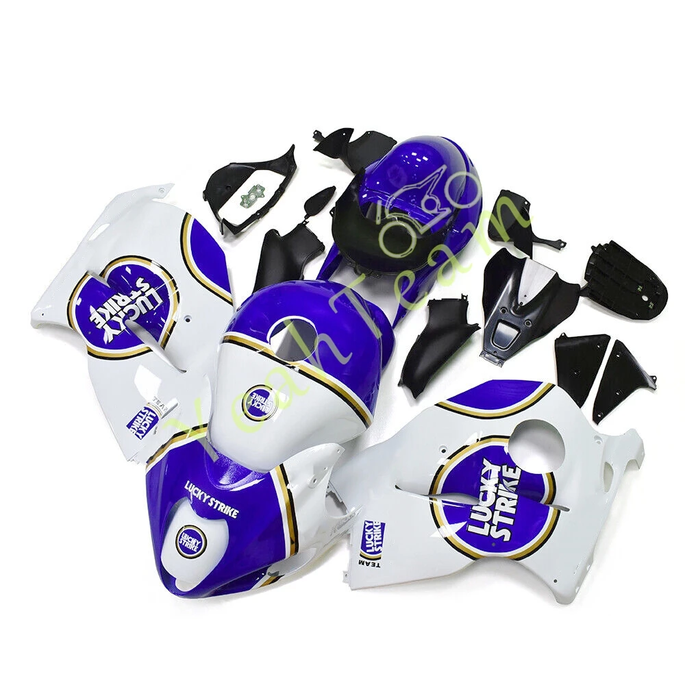 ตัวถังรถ Full Shell Fairing Kit สําหรับ Haysbusa GSX1300R 1997-2007 GSXR1300 1300 CC รถจักรยานยนต์แผง Cowling สีฟ้าสีขาว
