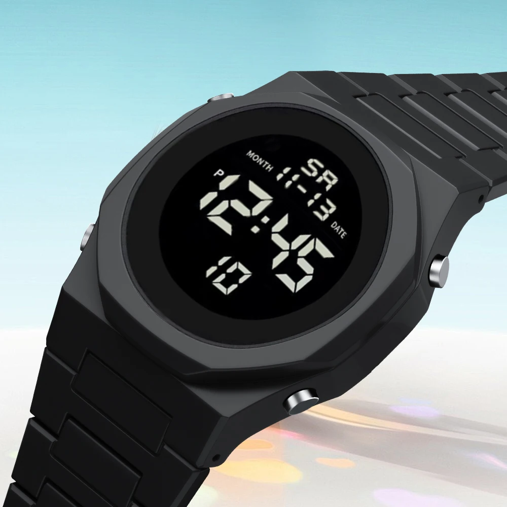 

Men's Digital Sports Electronic Watch Men's Fashion Daylight Saving Time 3Bar Waterproof Watch LED Alarm Stopwatch Military
