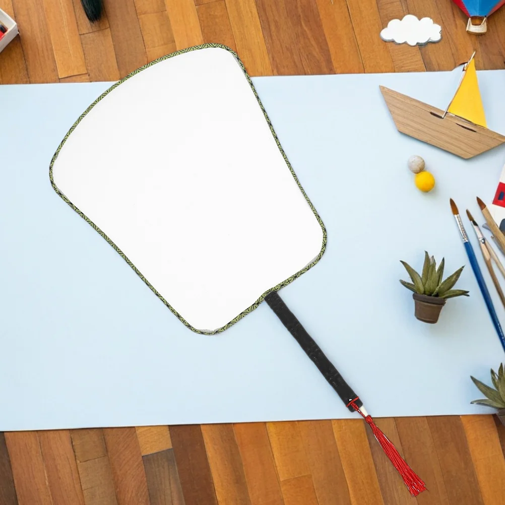 

3Pcs White Blank Chinese Paddle Fans Children DIY Painting Handheld Fans Craft Calligraphy Graffiti Wedding Dance