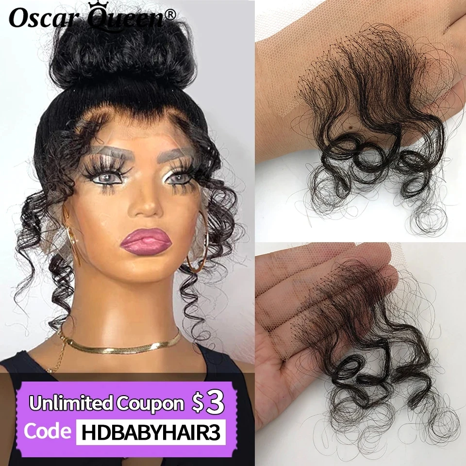 Free Shipping HD Baby Hair Lace Closure Brazilian Remy HD Baby Hair For 13x4 13x6 360 Wig Full Lace Human Hair Wigs