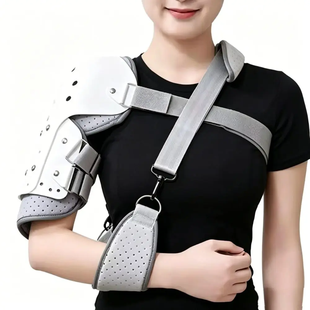 

Upper Arm Broken Shoulder Injury Rehabilitation Support Splint,Adjustable Humerus Fracture Fixator Brace Breathable Lightweight