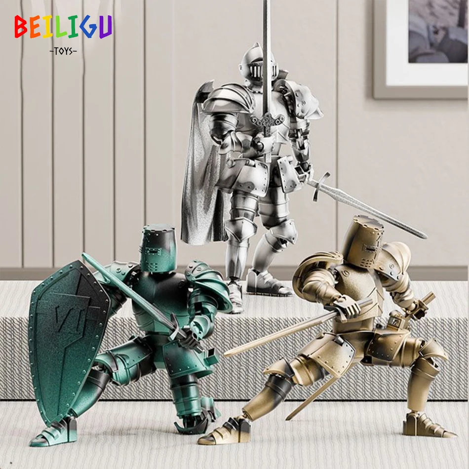 Medieval Knight Multi-Joint Movable DIY Action Figures Weapon Warrior Robot Sword Shield Assembly Toy Children's Holiday Gift