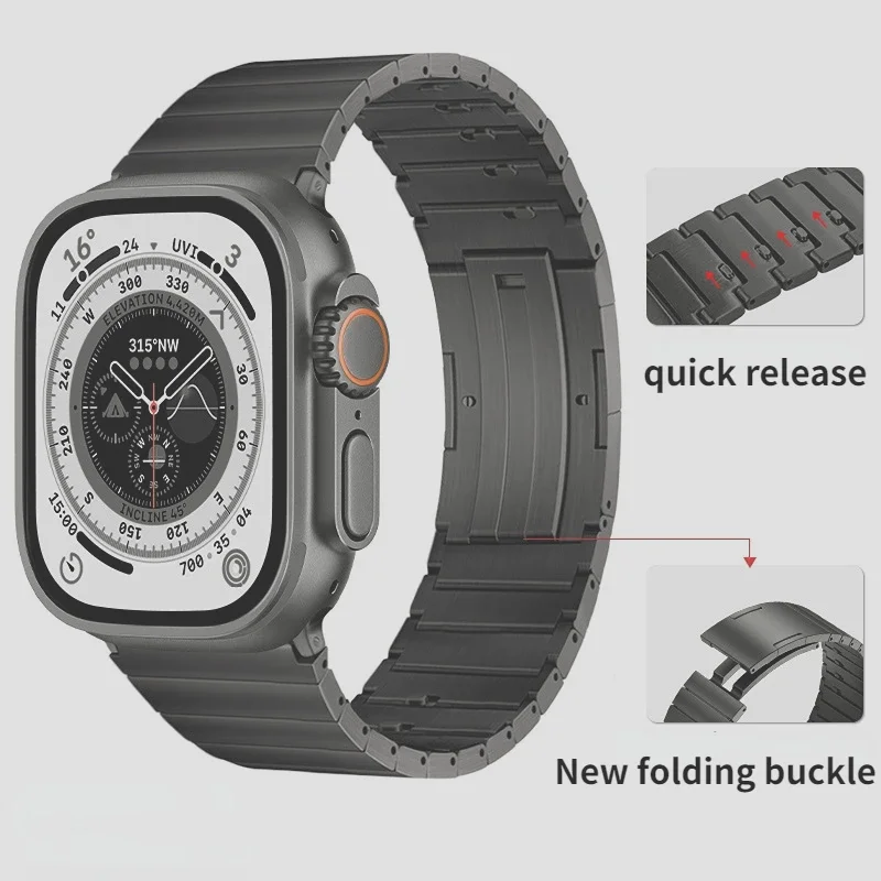 

Titanium Strap for Apple Watch Band 49mm 45mm 44mm 41mm 42mm 46mm Quick Release Light Bracelet Belt iWatch Ultra 10 9 8 7 6 5 4