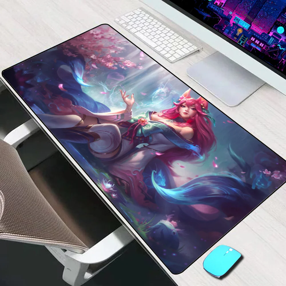 League of Legends Ahri tappetino per Mouse grande accessori per giochi tappetino per Mouse XXL tappetino per tastiera per Laptop tappetino per scrivania per PC Gamer tappetino per Mouse per Computer