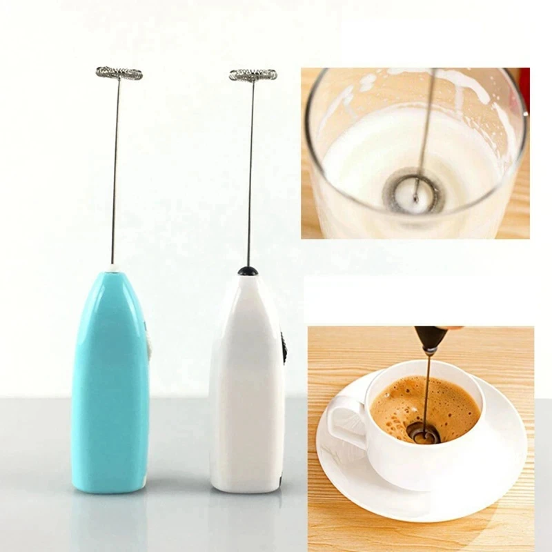 Egg Beater Portable Handheld Stirrer Whisk Battery Powered Electric Milk Foamer Multi-function Beverage Mixer for Home Kitchen