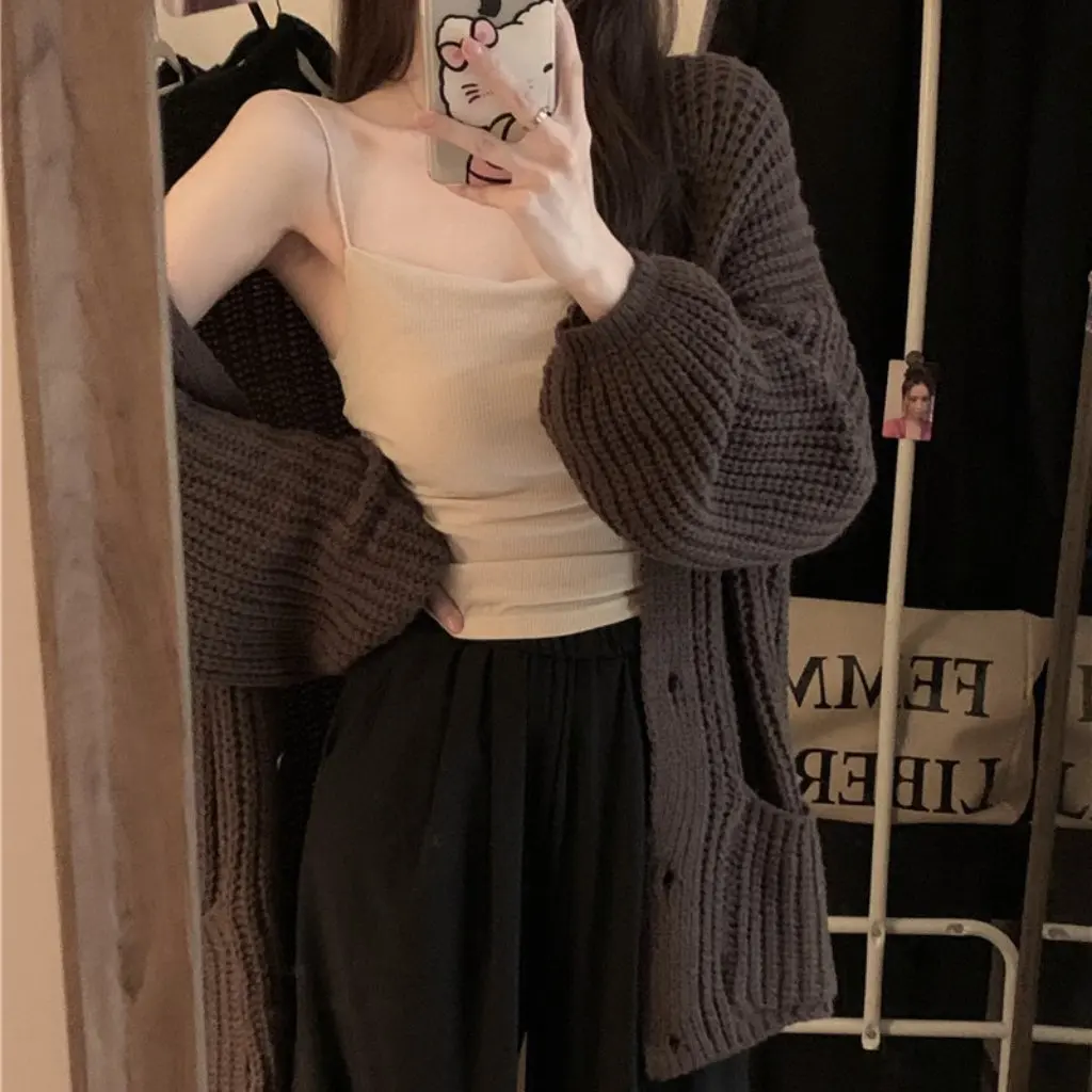 

Японский ретро лоскутный трикотаж, элитный свитер в ленивом стиле на осень-зиму, модная брендовая модная женская верхняя одежда