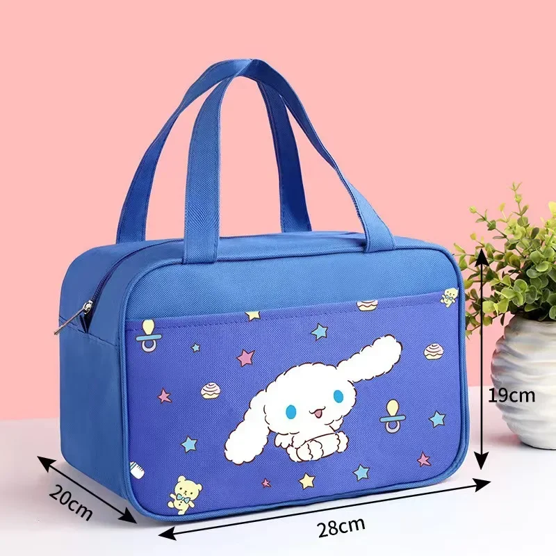 بو صندوق غداء كبير حقيبة عازلة Kuromi طالب المحمولة أكسفورد القماش طبقة مزدوجة مقاوم للماء النفط واقية فتاة وجبة حقيبة