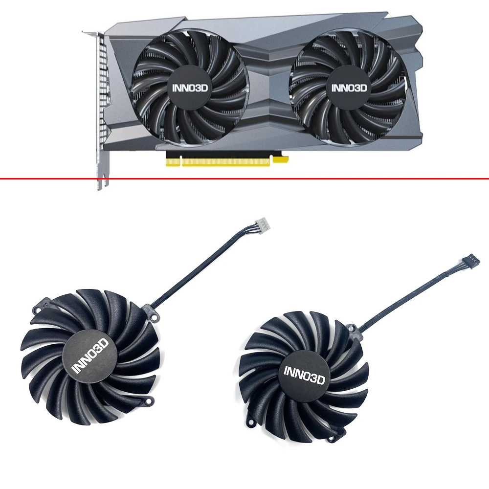 

NEW 2PCS Cooling Fan For Inno3D GEFORCE RTX 3050 RTX 3060Ti Graphics Card Fan Replacement 85MM 4PIN 0.35A CF-12915S GPU Fans