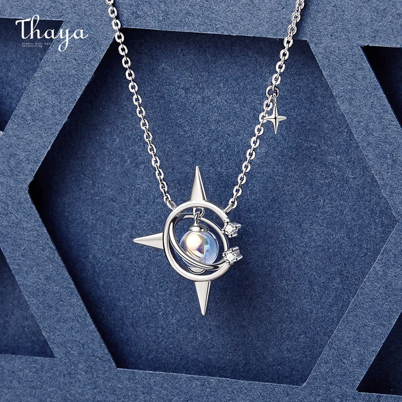 Thaya Original Design Classic Women Necklace 40+5cm Silver Plated Crystal Pendant Necklace For Women Female Fine Jewelry Gift
