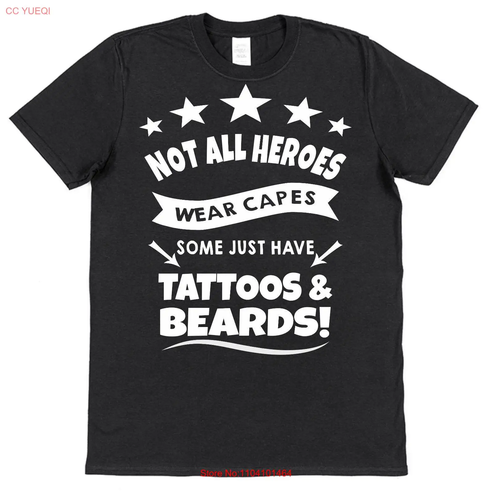 Camiseta Hero Tattoos & Beards para hombre con barba Idea de regalo para marido Papá tatuado