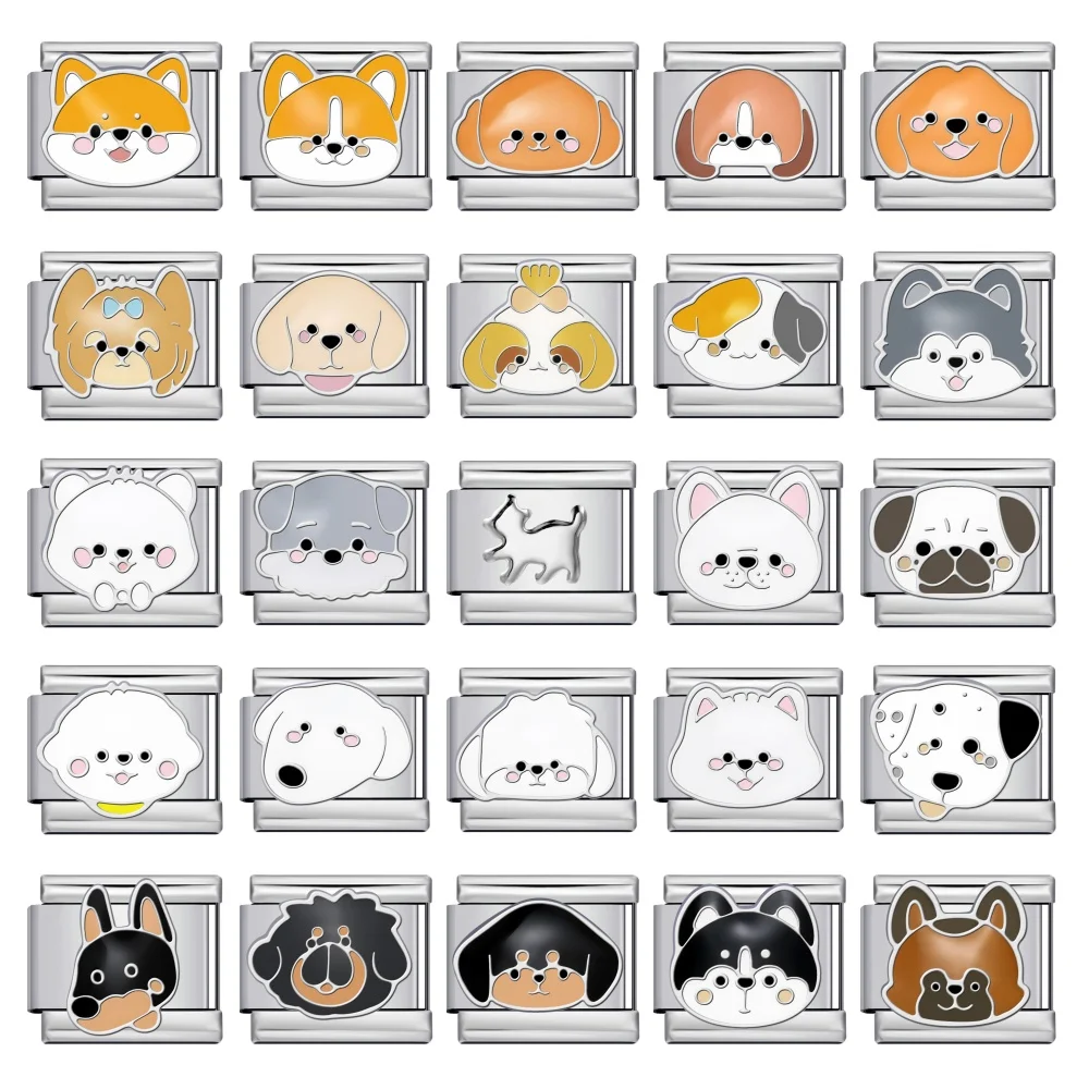 Niedliche Y2K Cartoon-Tier-Hunde-DIY-Charms für Armbänder, passend für 9mm, italienische Damen- und Herren-Elastik-Schmuckperlen, Zubehör, Geschenke – Detail 2
