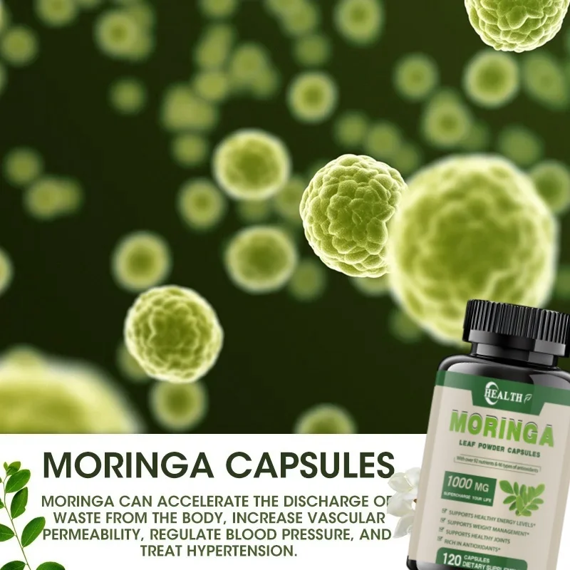 Pure Organic Moringa Leaf Powder Capsules with Essential Amino Acids Natural Food