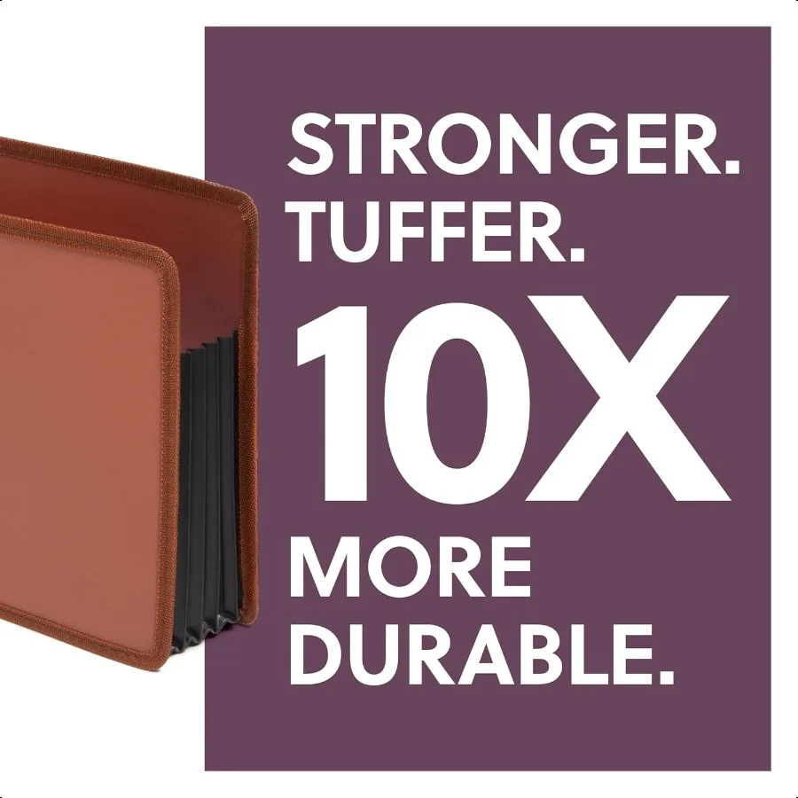 مجموعة جيوب توسيع Tuff مكونة من 2 منظمات ملفات الأكورديون البولي لمجلدات الملفات، علامة تبويب Straigut مقاس 51 4 بوصة بحجم حرف توسيع