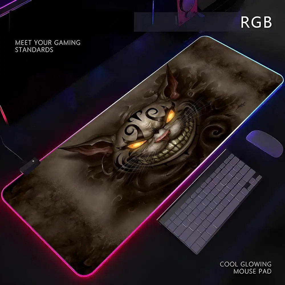 

Alice Madness Returns Mouse Pad RGB Gamer LED Light Mouse Mat Peripherals Mousepad Computer Desk Mat XL Mice Keyboard Carpet