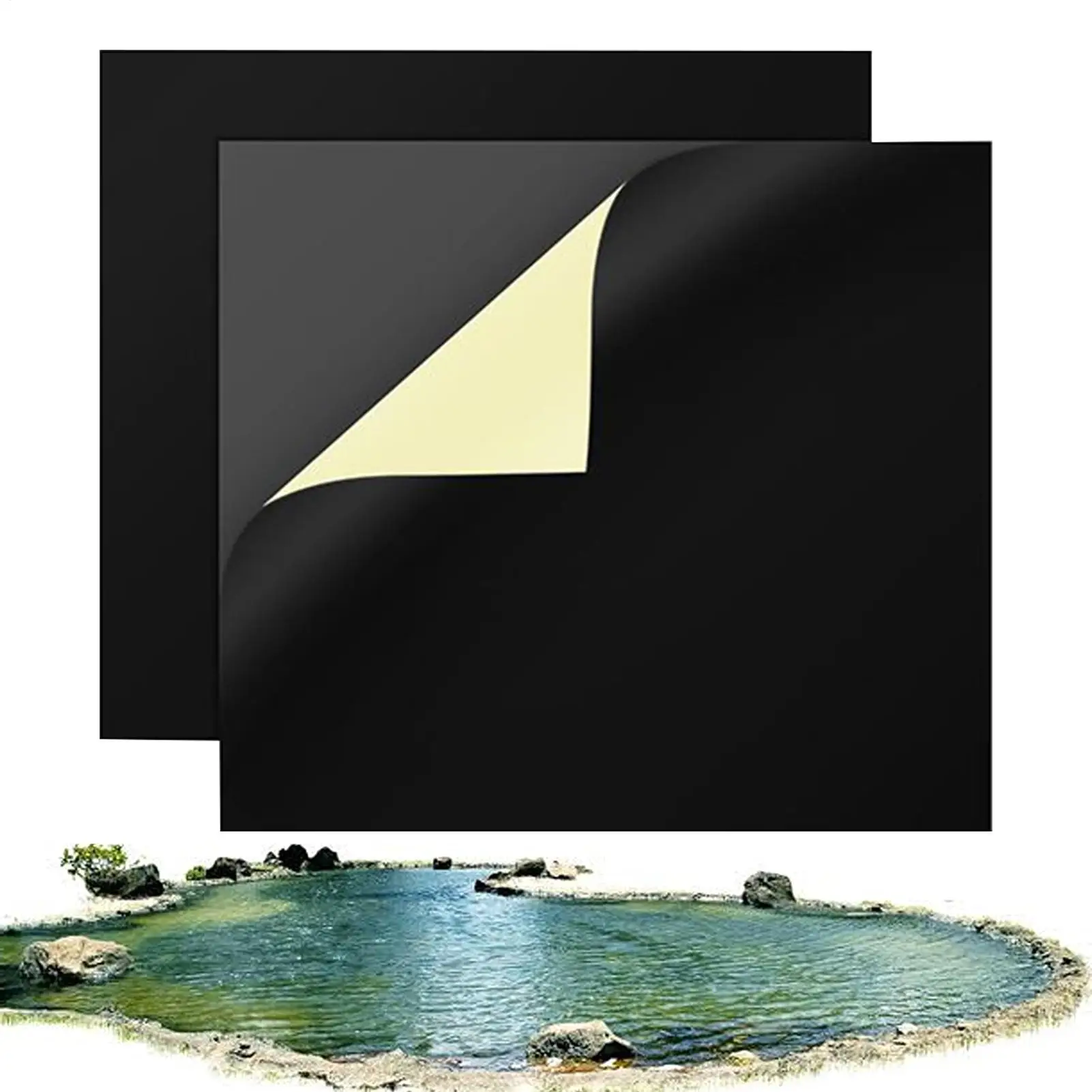 

Pond Liner Repair Patches 2 Pieces Liner Seam Fix 8 X 8 Inch Flexible Waterproof Sealing Tape For Pool Roof Maintenance