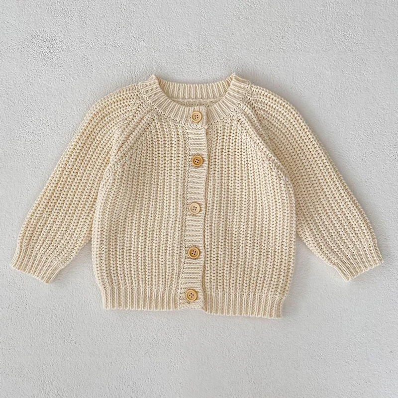 Autumn Sping New Boys Girls Coat Sweater Toddler Knit Cardigans Newborn Knitwear Long-Sleeve Cotton Baby Jacket Tops