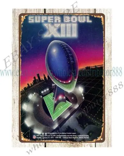 1979 football sports XIII Program Cowboys vs Steelers metal tin sign wall